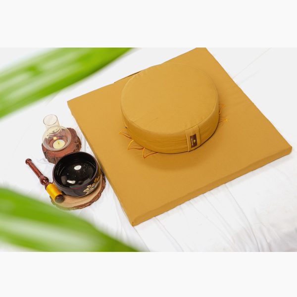 Bộ Gối ngồi thiền (Bồ đoàn và Tọa cụ) Thiên Nhiên Tâm - Vàng - Hình ảnh 4