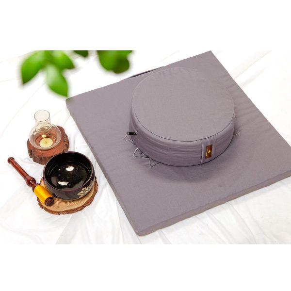 Bộ Gối ngồi thiền (Bồ đoàn và Tọa cụ) Thiên Nhiên Tâm - Xám - Hình ảnh 4