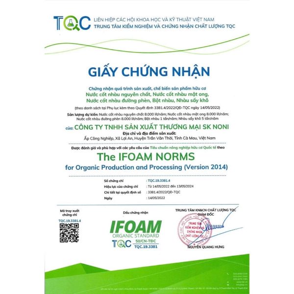 Nước cốt trái nhàu nguyên chất SK Noni Juice Premium (375ml) - Hình ảnh 7