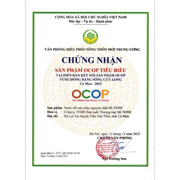Nước cốt trái nhàu nguyên chất SK Noni Juice Premium (375ml) - Hình ảnh 9