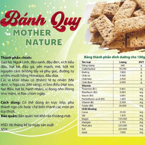 Bánh quy Mother Nature hộp 250gr giàu chất xơ thực dưỡng - Hình ảnh 3